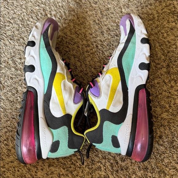 Nike Air Max React 270 Youth 5.5 (Women’s 7) Bright Violet Multicolor Athletic - Picture 6 of 7